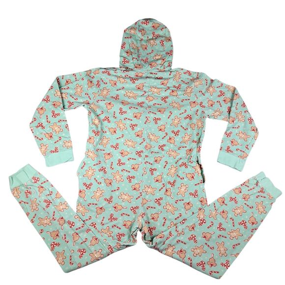 Disney Mickey Mouse Holiday Treats One Piece Adult Large Pajamas Hooded W Ears S - Picture 2 of 9